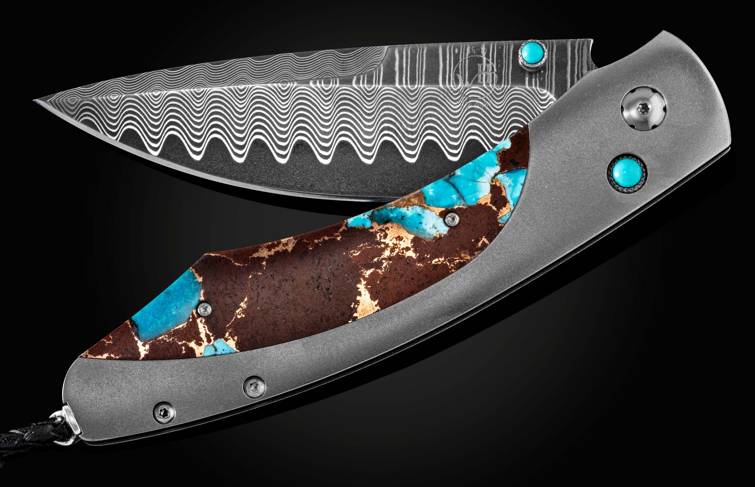 Spearpoint 'Desert Blues' Turquoise & Titanium Pocket Knife