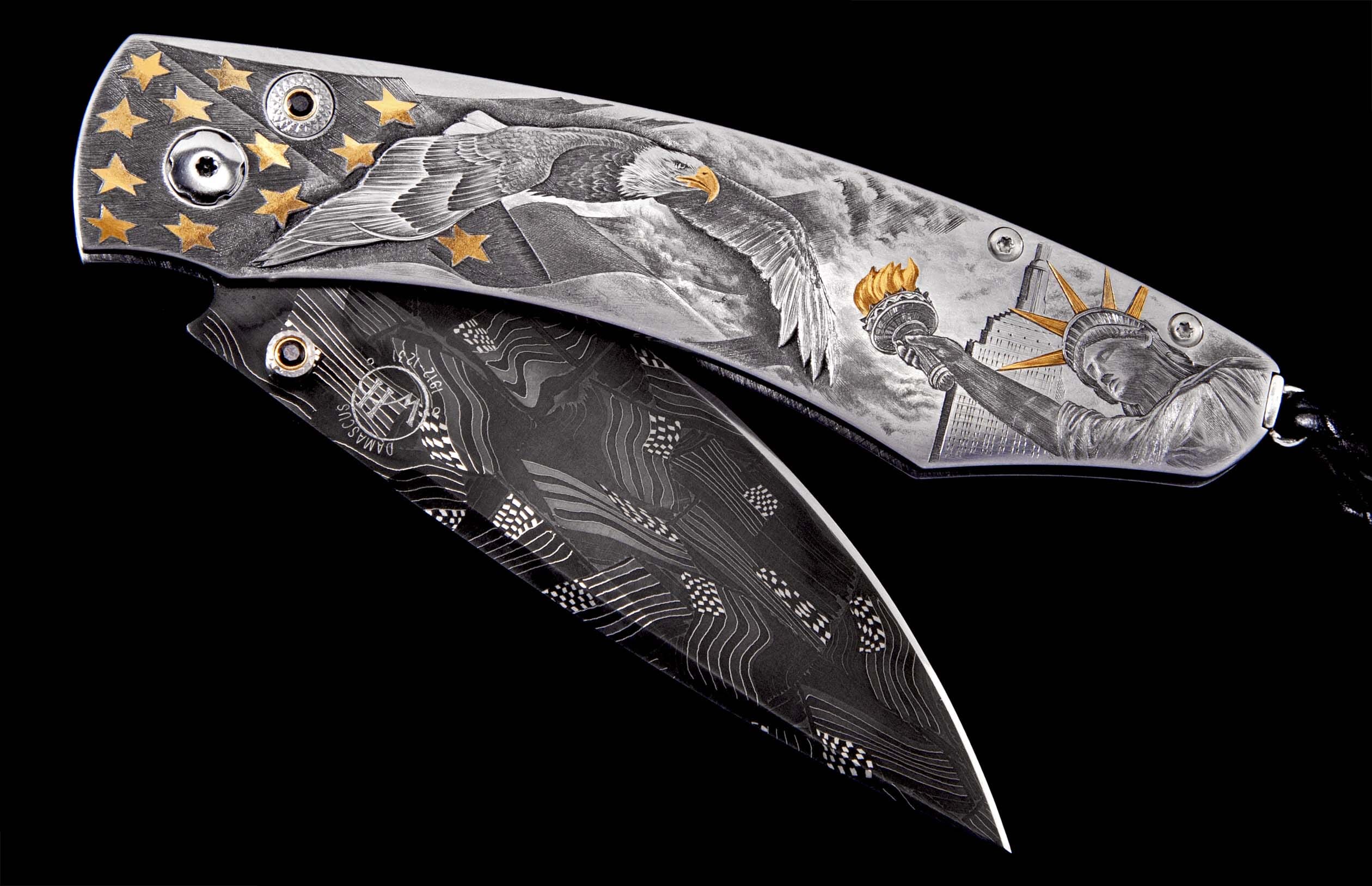 『激レア』The Knife in spun America Damascus Spike Knife - Arizona Custom Knives