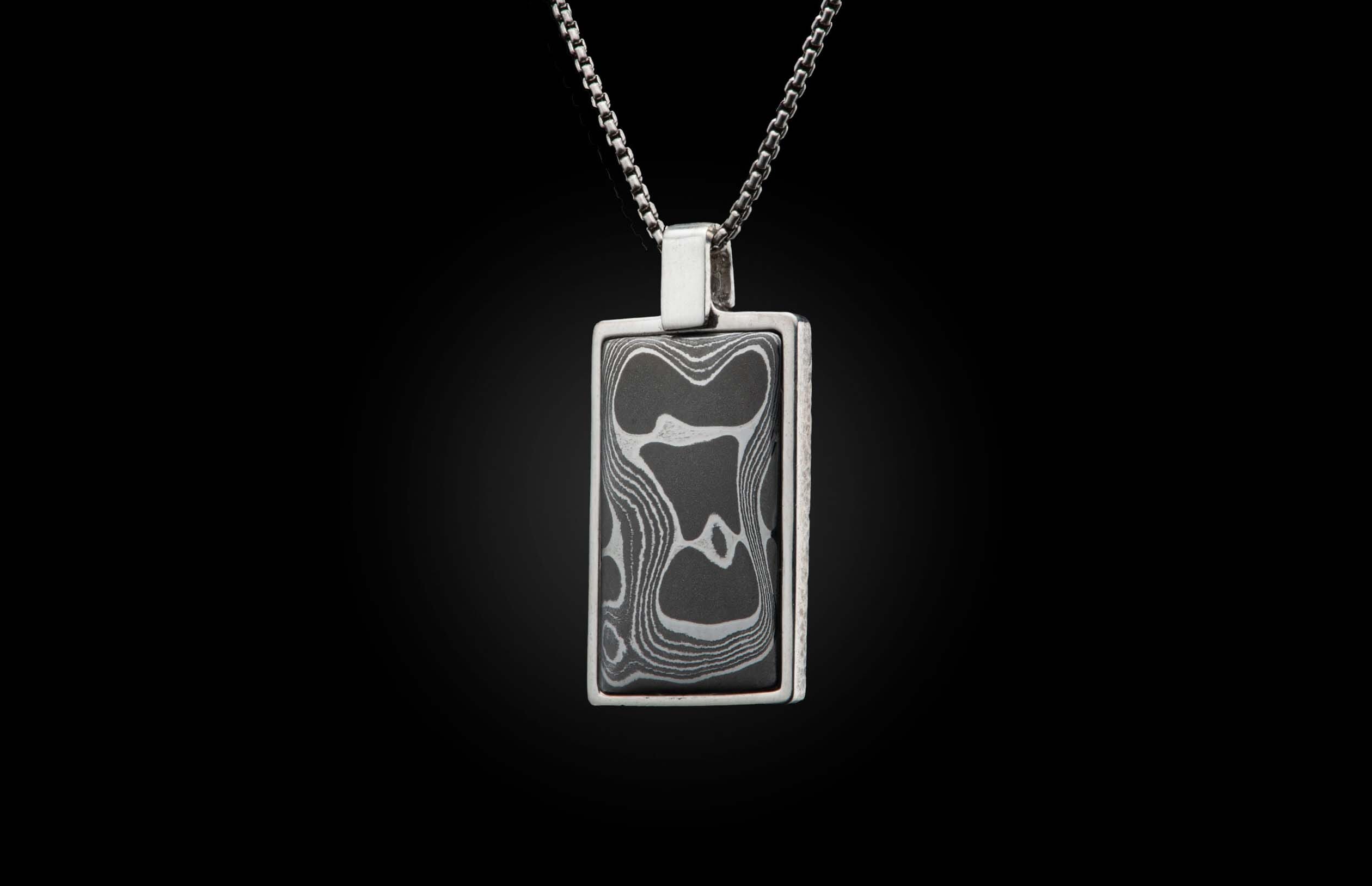 Sterling silver pendant with damascus – William Henry