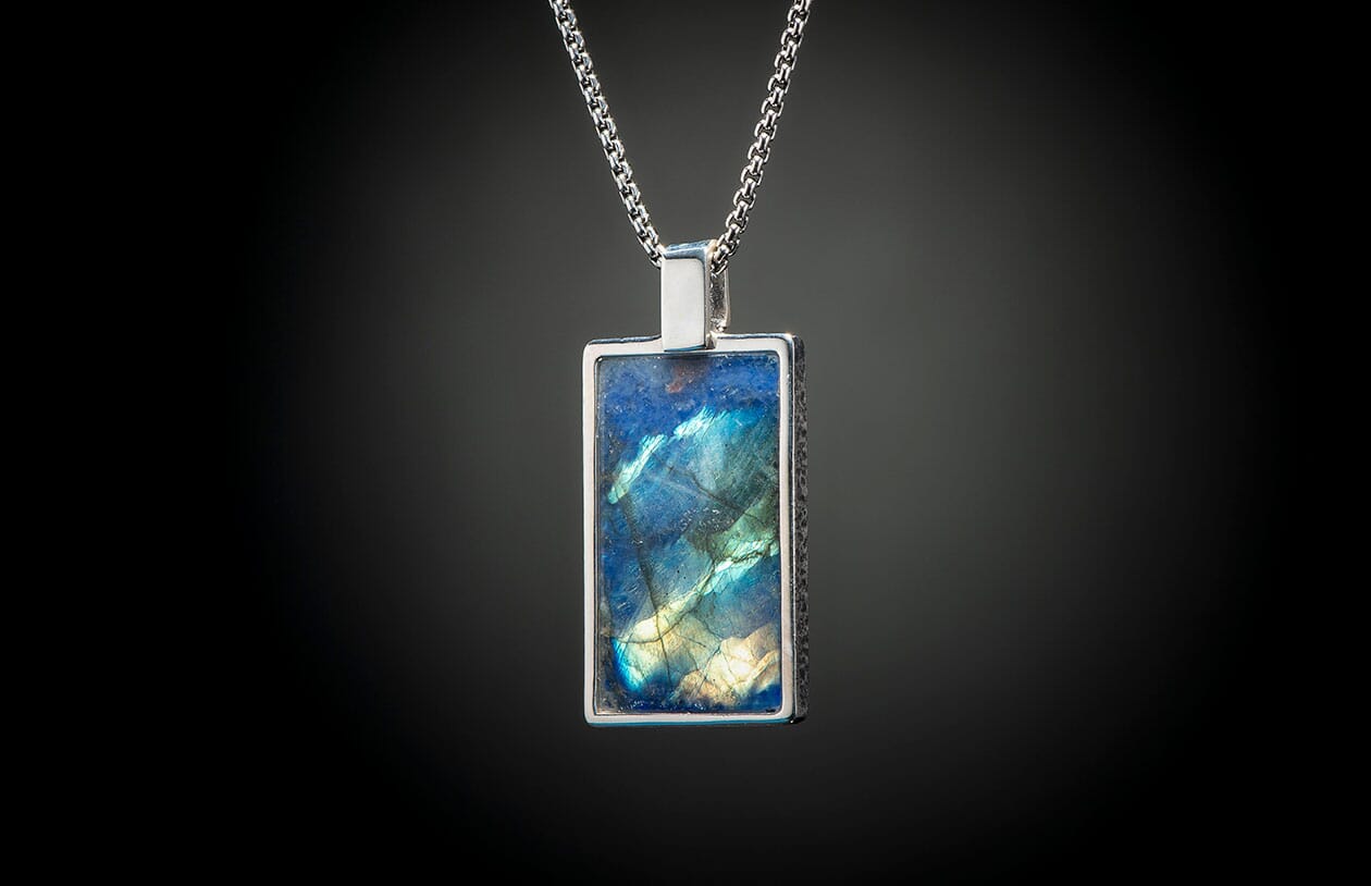 Collana Di Perle In Labradorite Naturale - Chip Di Cristallo, Lunghezza 18 Pollici