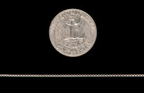 Sterling silver Box Chain necklace men's jewelry from William Henry. Chain is displayed next to a quarter as a size reference.