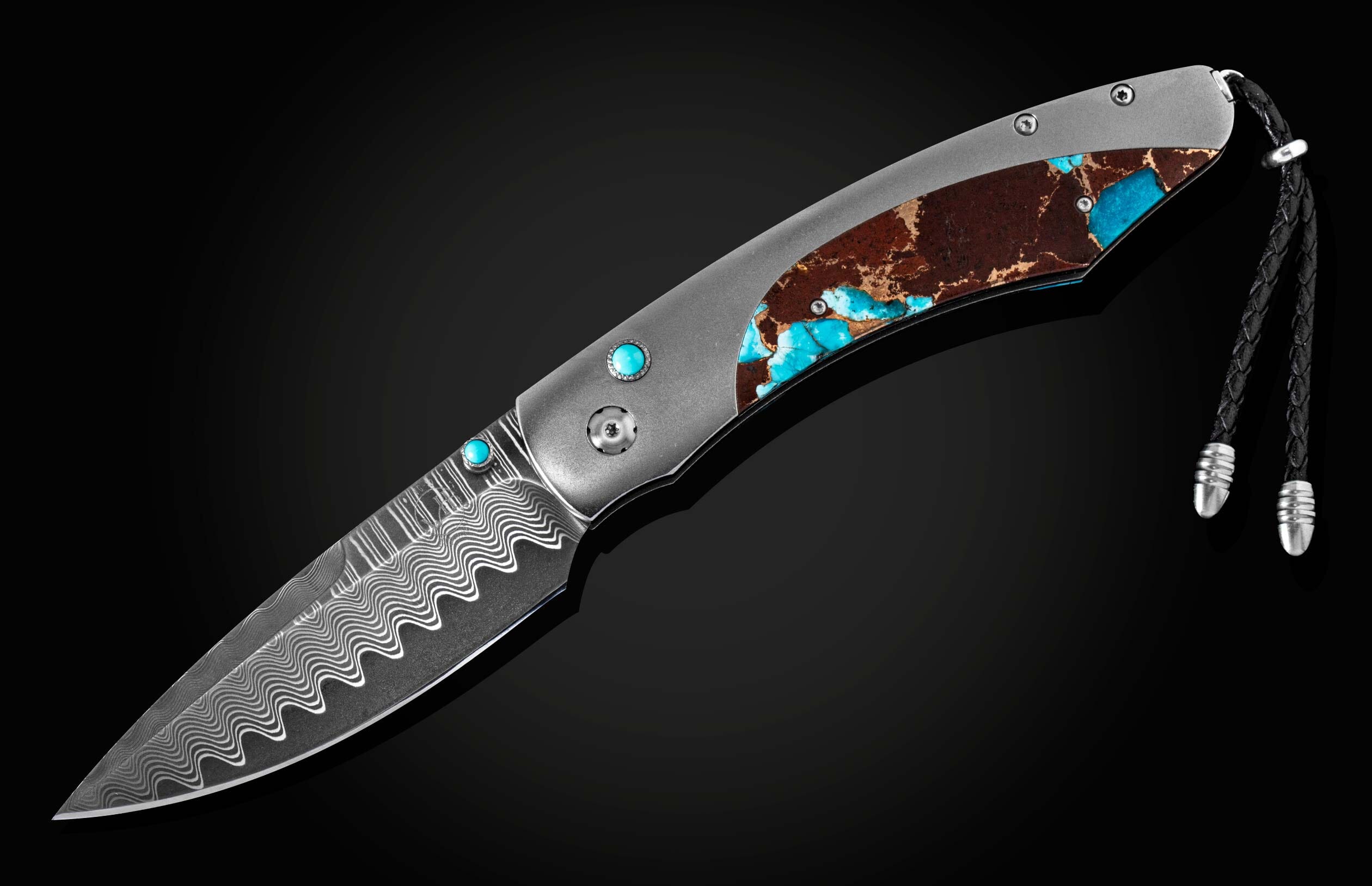 Spearpoint 'Desert Blues' Turquoise & Titanium Pocket Knife