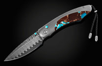 The Desert Blues Turquoise and Titanium Pocket Knife