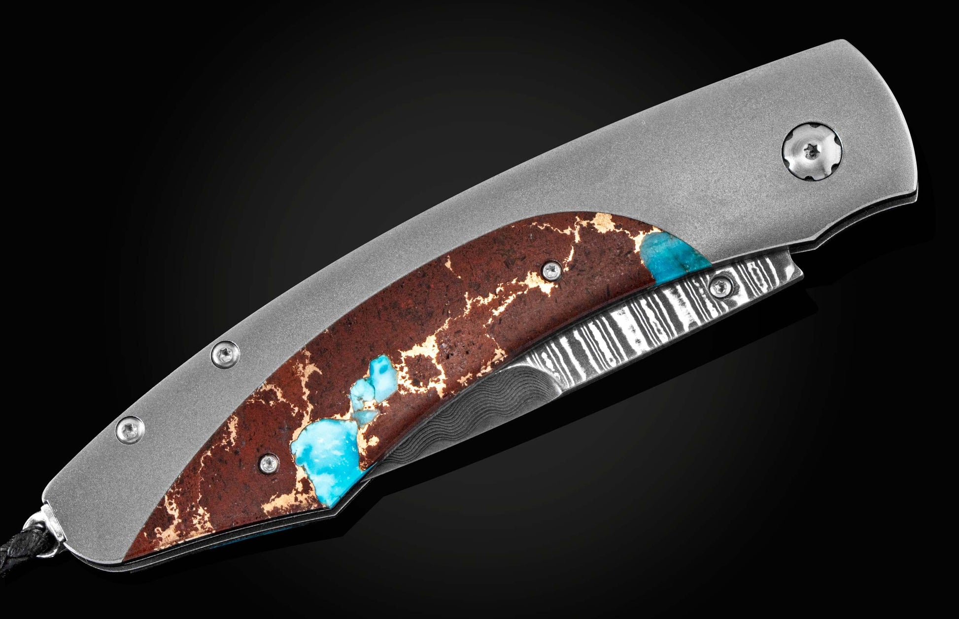 The Desert Blues Turquoise and Titanium Pocket Knife