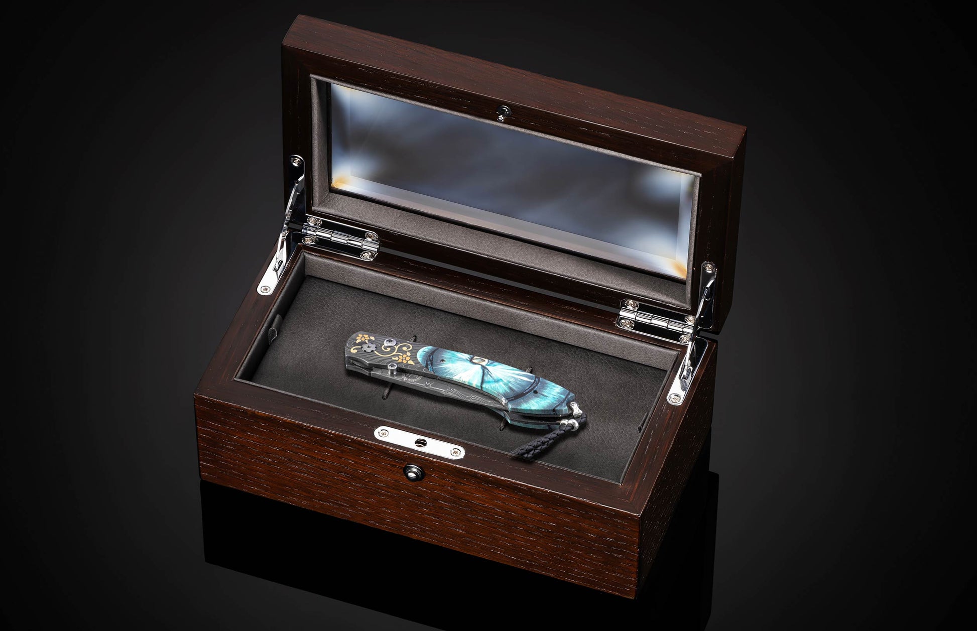 Decorative knife on a black background