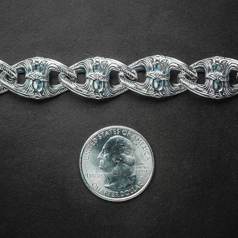 Twist anchor link bracelet in sterling silver with stainless steel