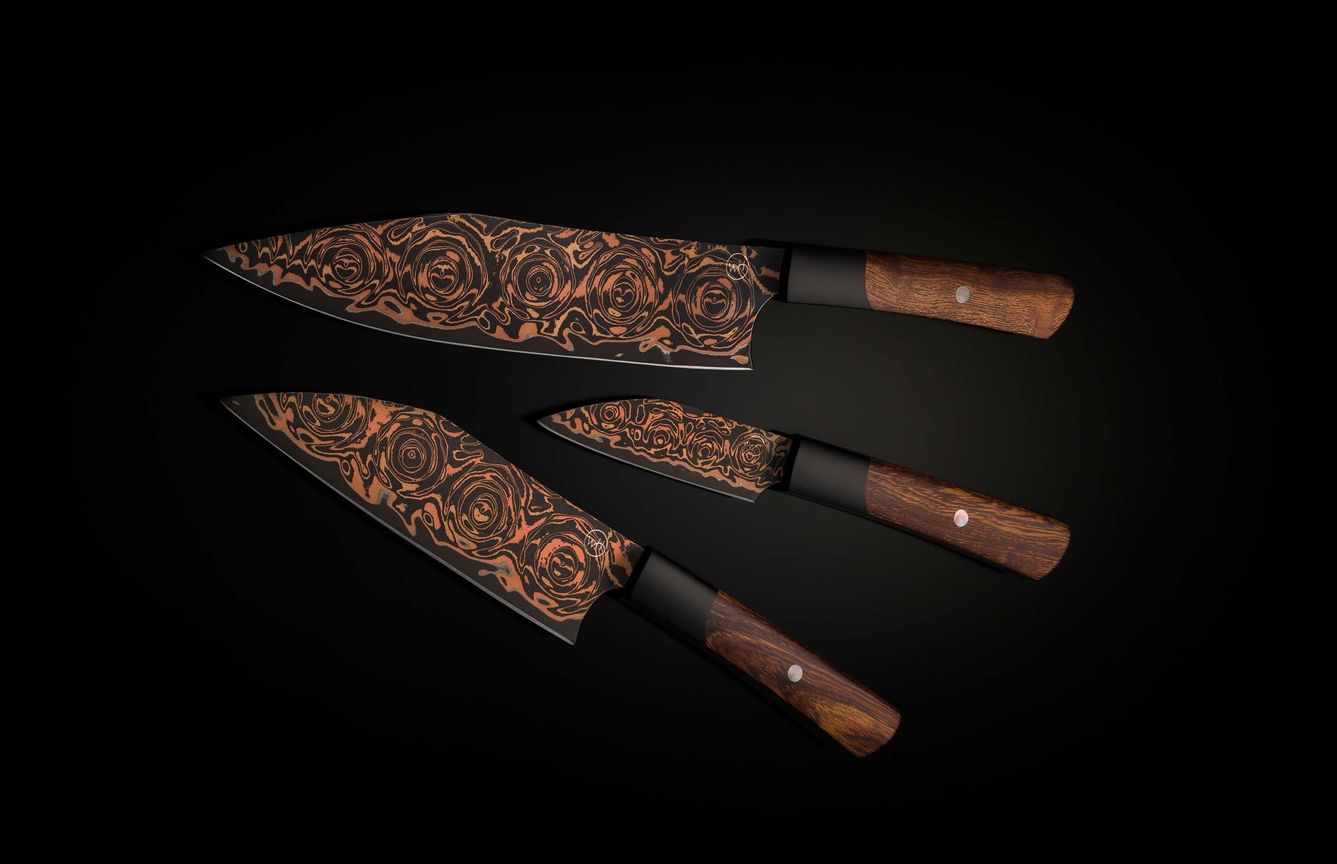 K22 Black Flare Chef Knives