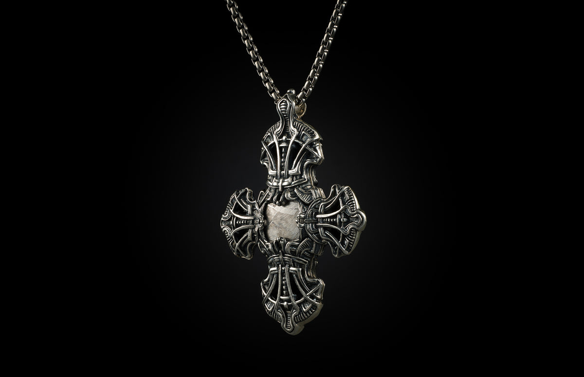 Kells Cross - Red Dinosaur Bone and Meteorite