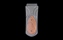 Titanium William Henry money clip with Yankee Stadium wood