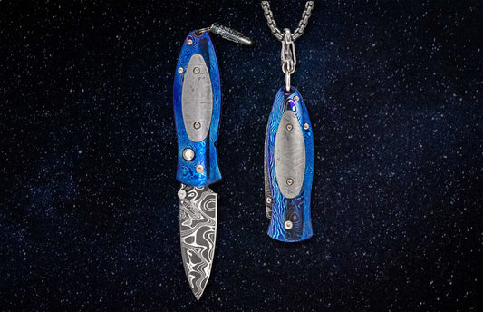 The Galaxy Titanium and Meteorite Pendant Knife with Hand-Forged MokuTi