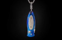 The Galaxy Titanium and Meteorite Pendant Knife with Hand-Forged MokuTi