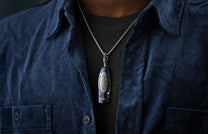 The Galaxy Titanium and Meteorite Pendant Knife with Hand-Forged MokuTi