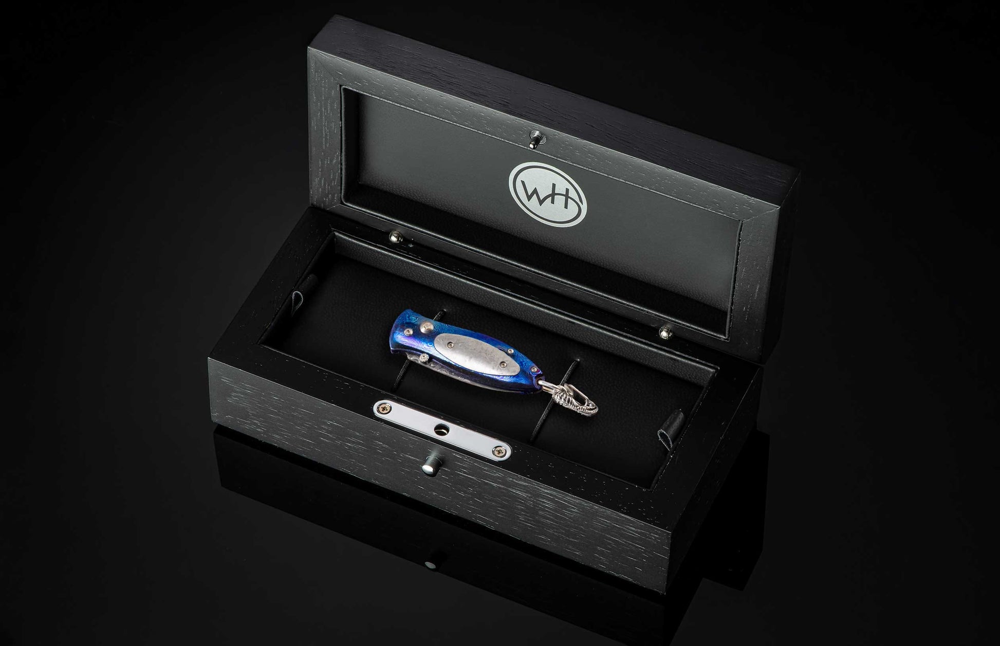 The Galaxy Titanium and Meteorite Pendant Knife with Hand-Forged MokuTi in a case