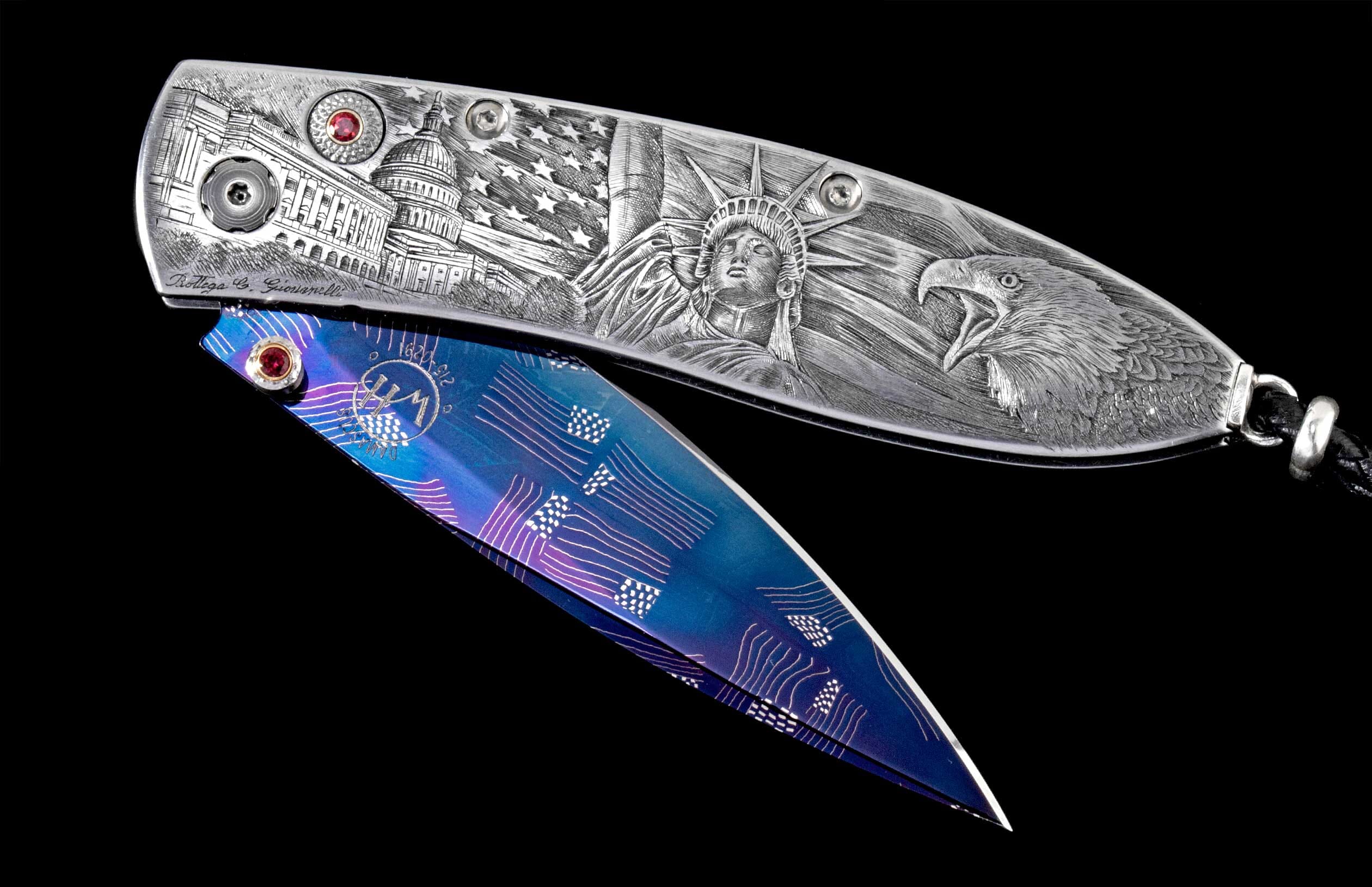 Monarch America Hand-Engraved Garnet Pocket Knife – William Henry