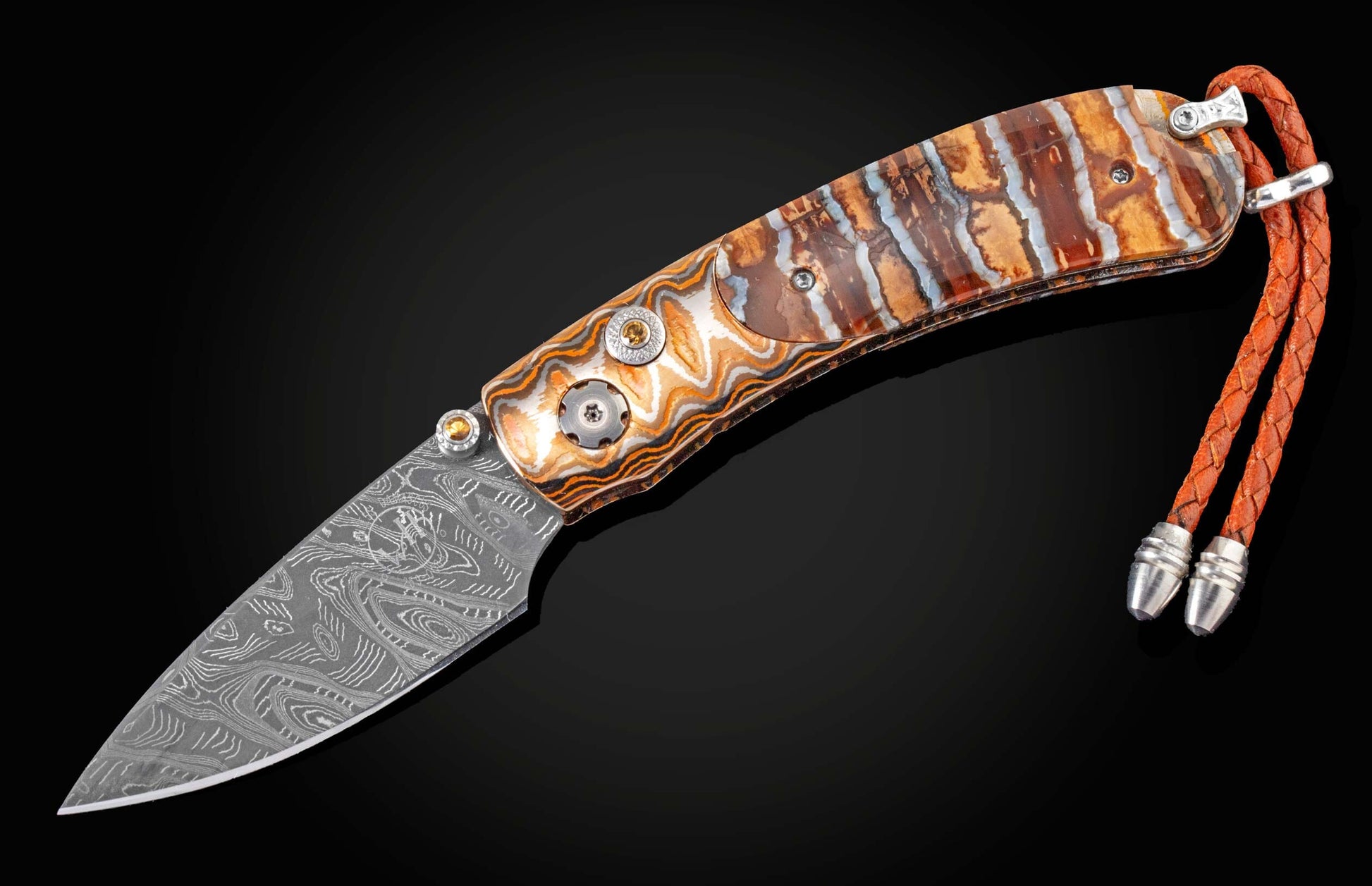  and a hand-forged damascus steel blade by Mike Norris