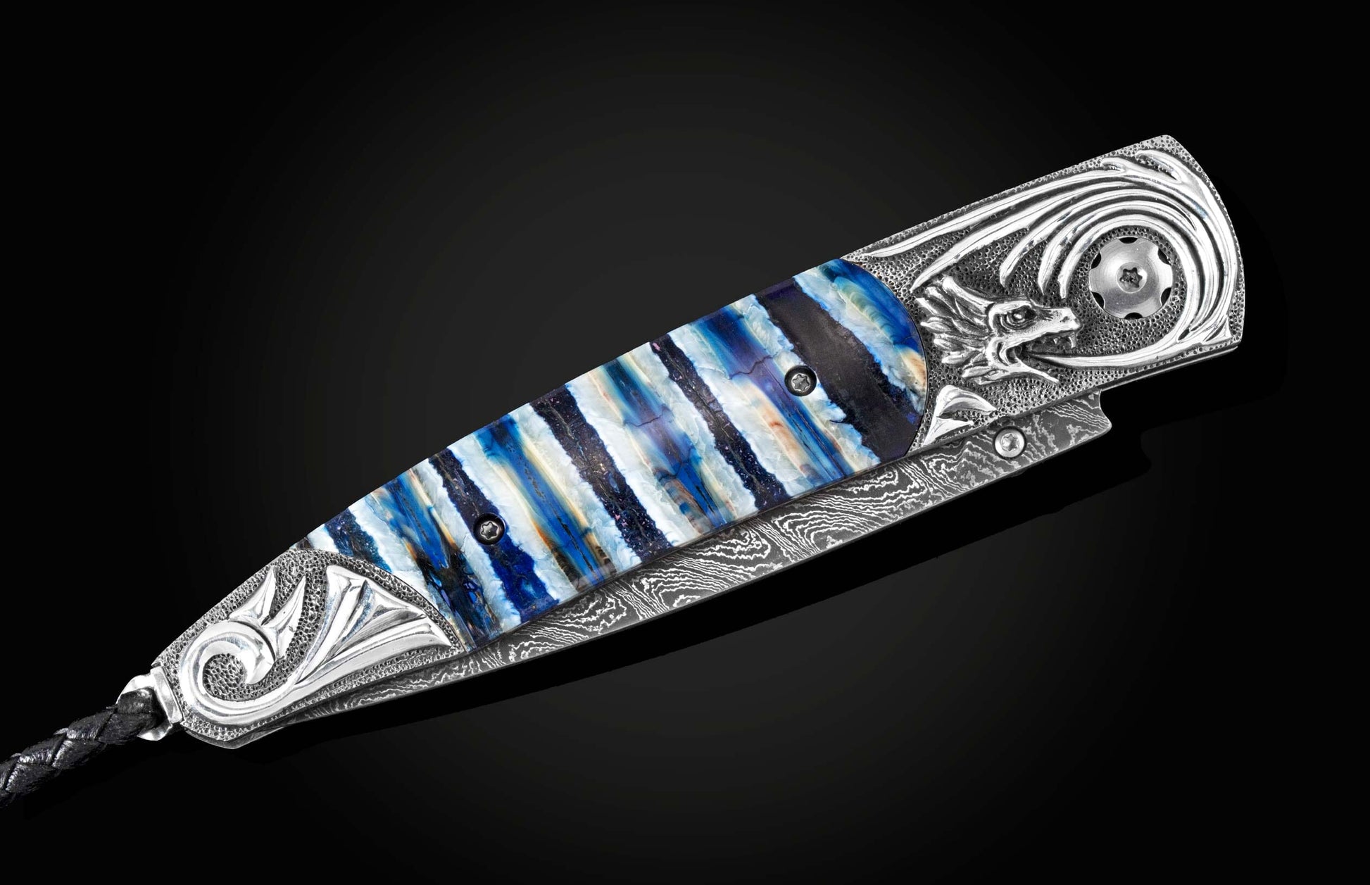  and a hand forged Damascus steel blade.