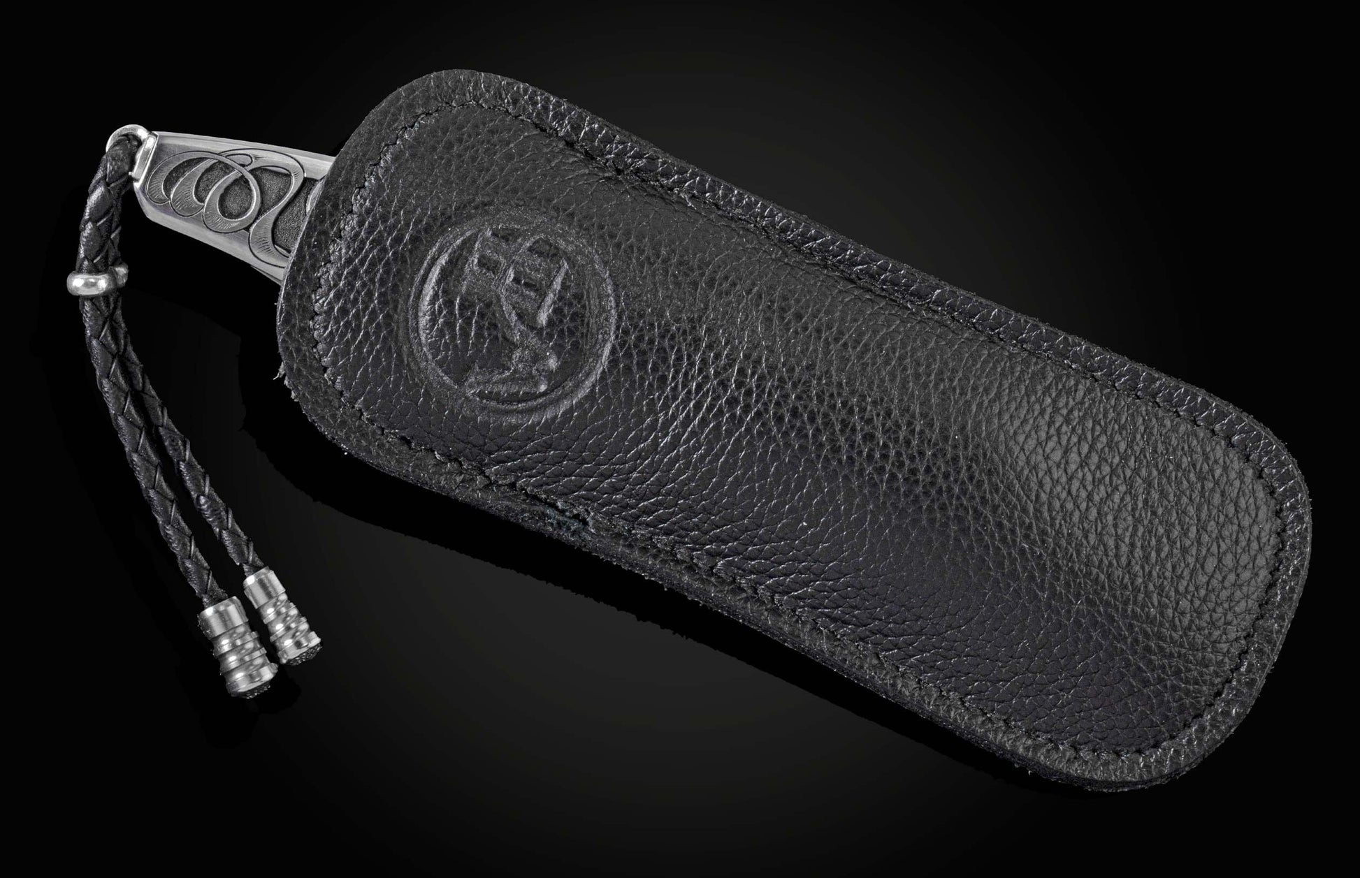  24K gold and blue diamonds depicting an abstract floral design. The knife is displayed fully open on a black background.