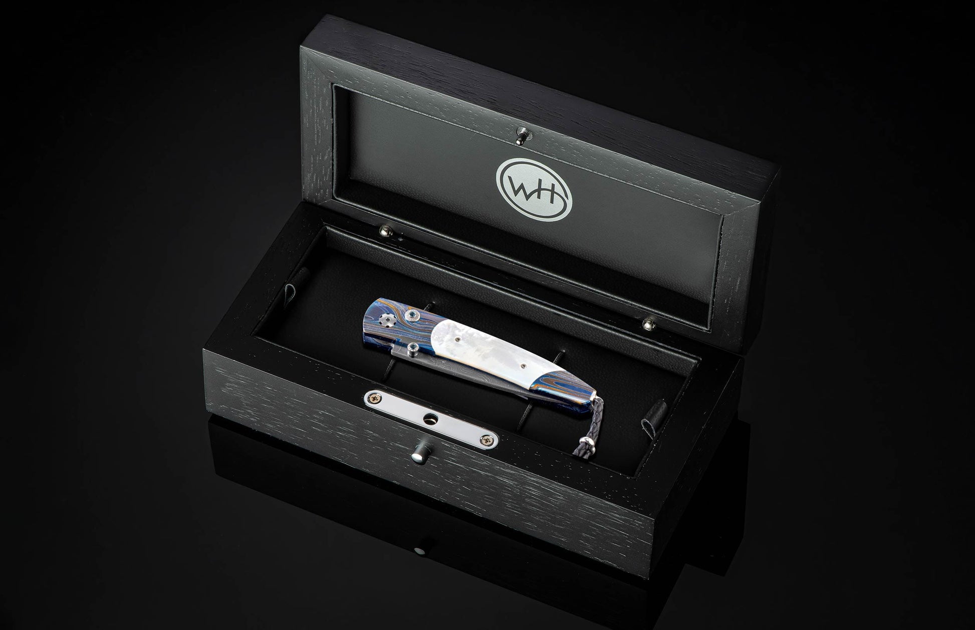 London Blue topaz and a hand-forged damascus steel blade by Chad Nichols