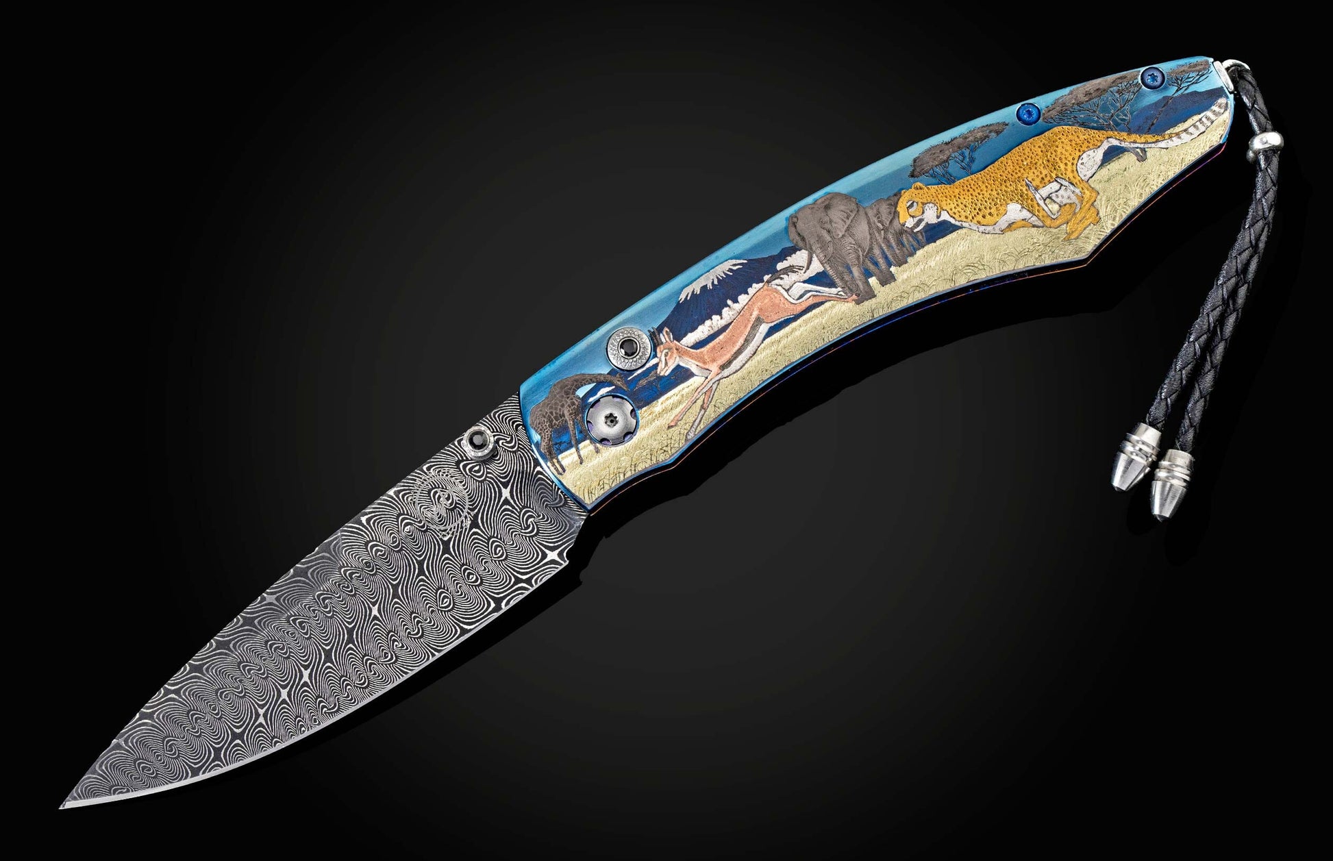  and a hand-forged damascus steel blade by Maximilano Pescie
