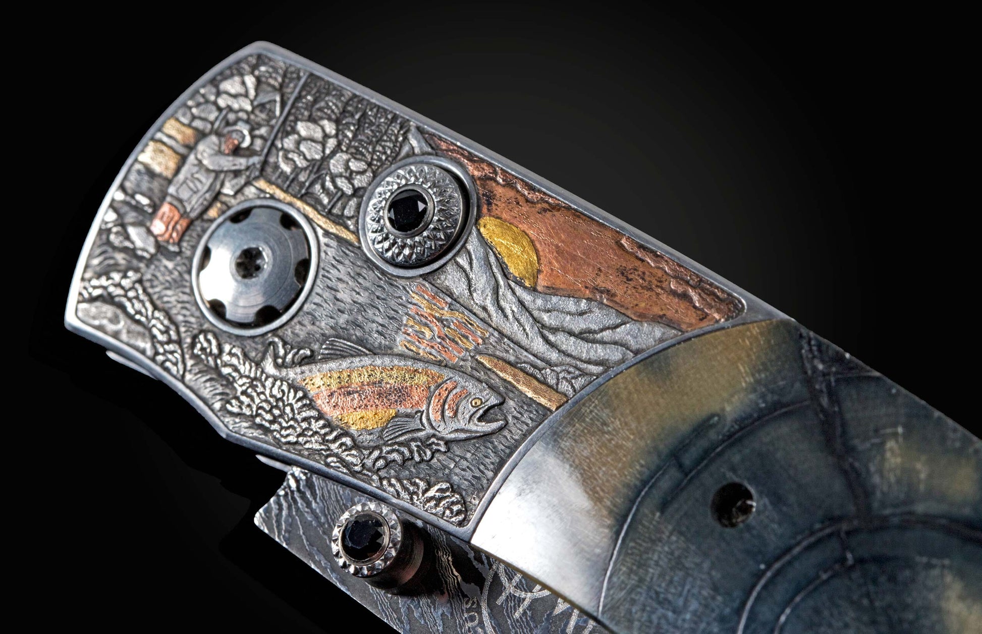  inlaid with fossil Woolly Mammoth tusk