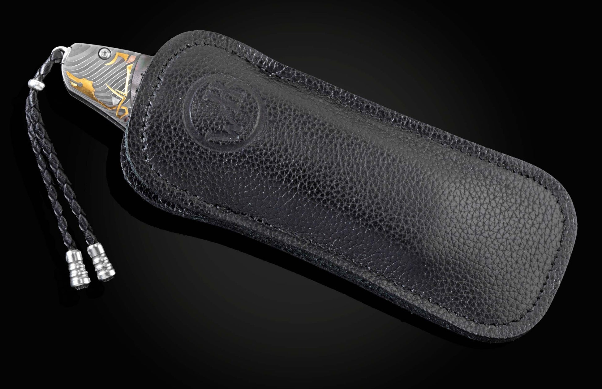  hand-forged with Gibeon Meteorite and set with spinel gemstones.
