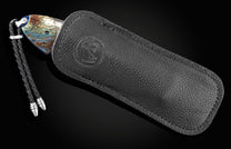 Handcrafted William Henry knife with laser etched titanium frame