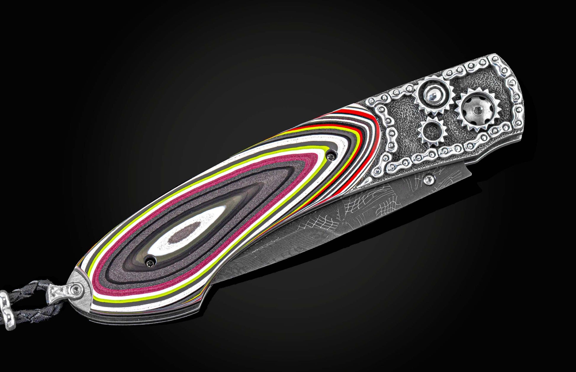  and a hand-forged Checkerd Flag damascus steel blade by Chad Nichols