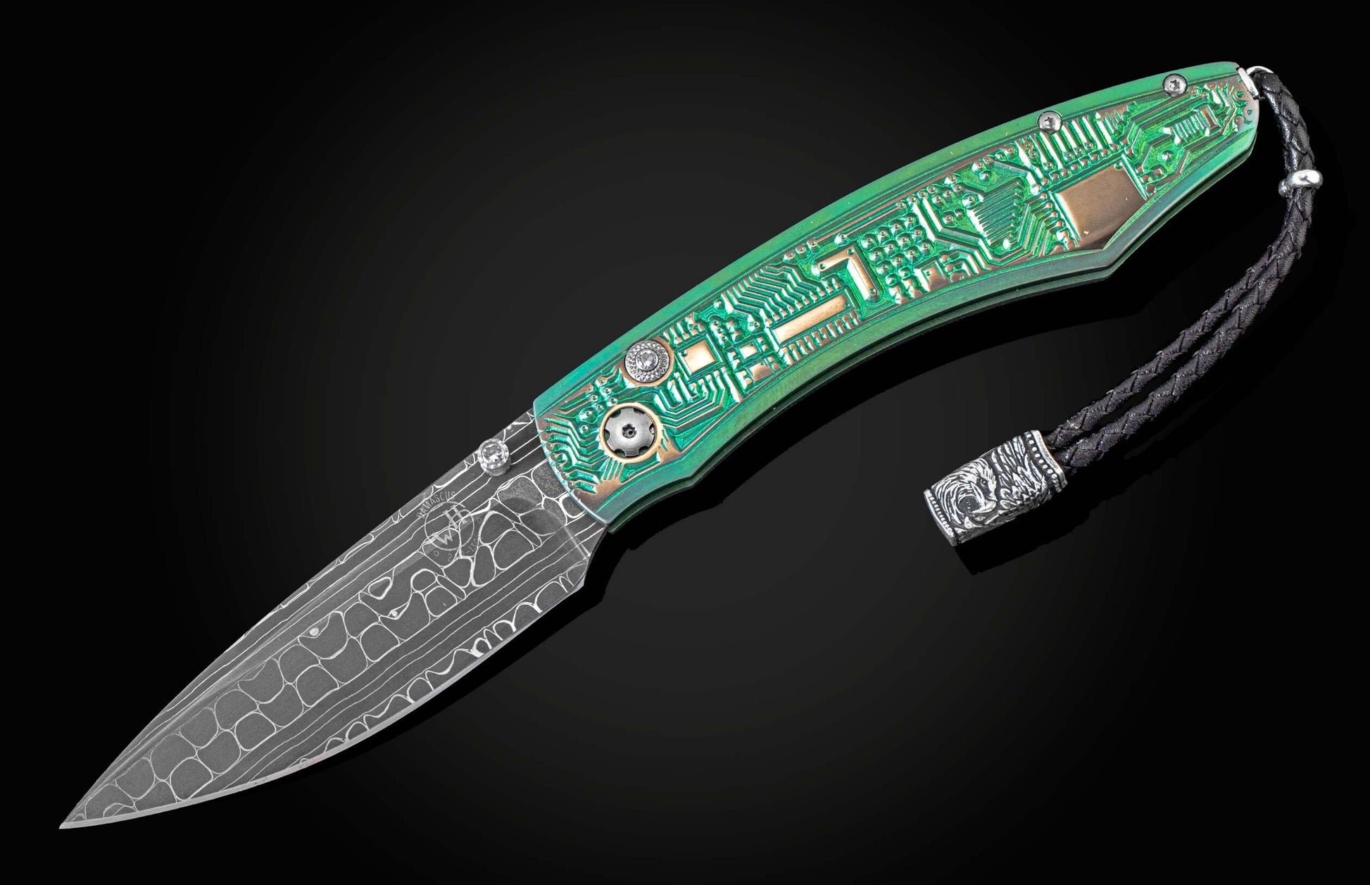  and a hand forged Damascus steel blade.