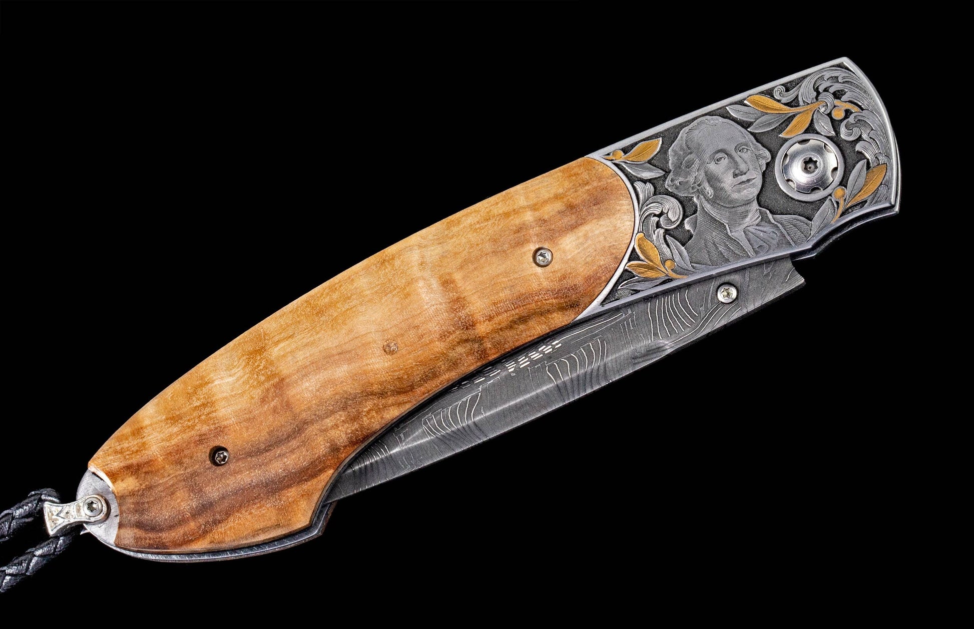 A Horse Chestnut and Black Onyx Pocket Knife 