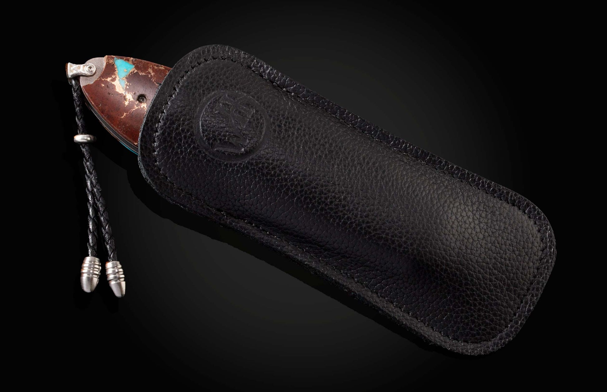 The Hot Lava pocketknife with turquoise