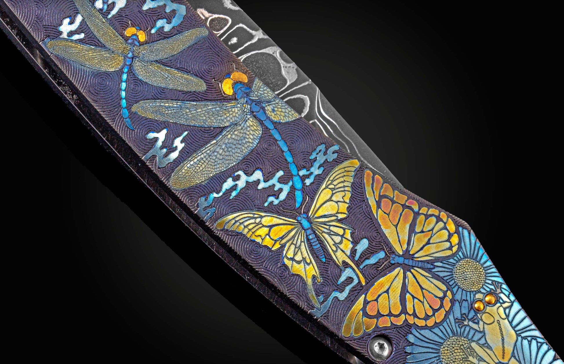 Handcrafted pocket knife from William featuring hand and laser-engraving