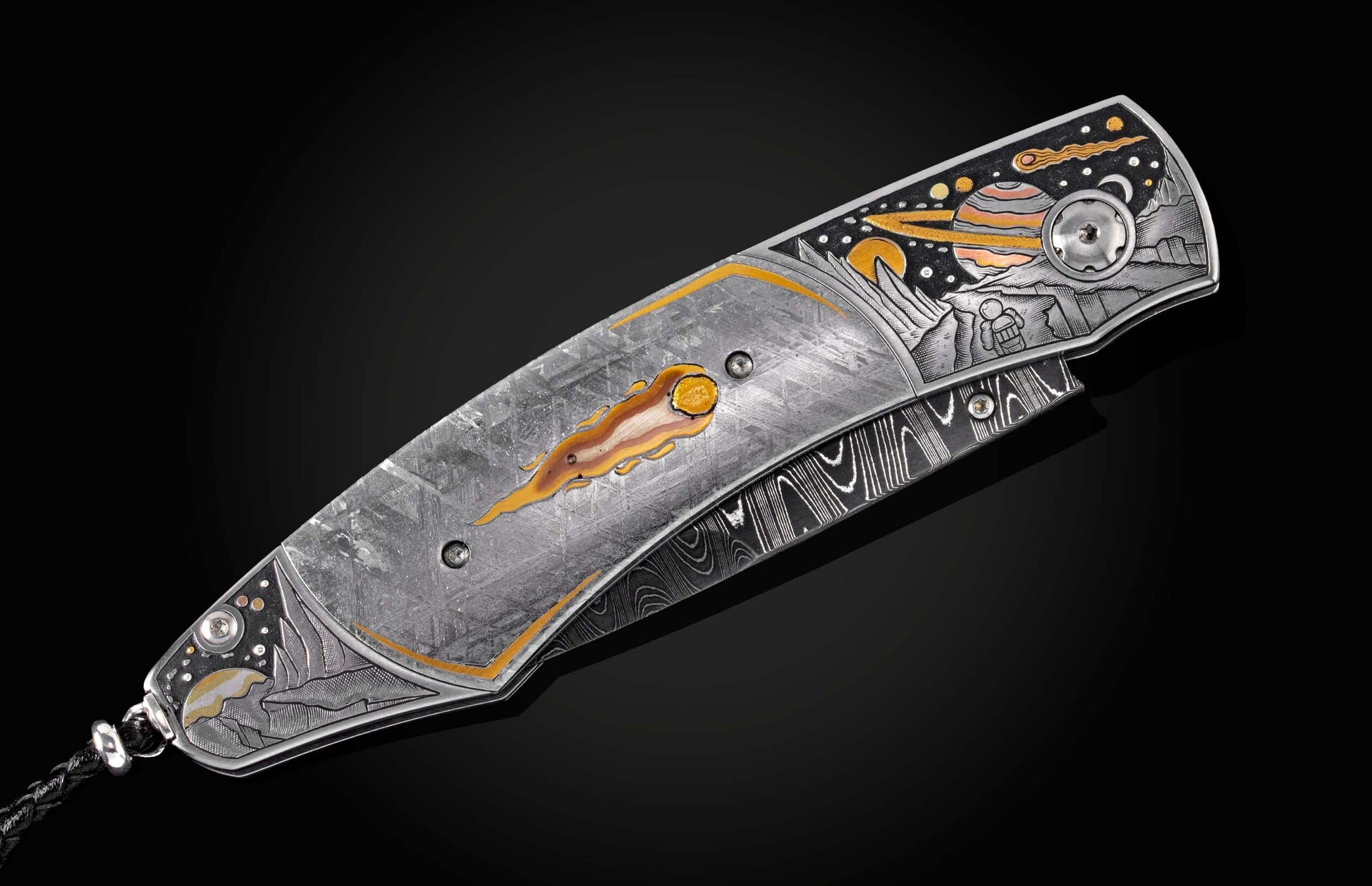 The Spearpoint 'Meteoric' Damascus Pocket Knife
