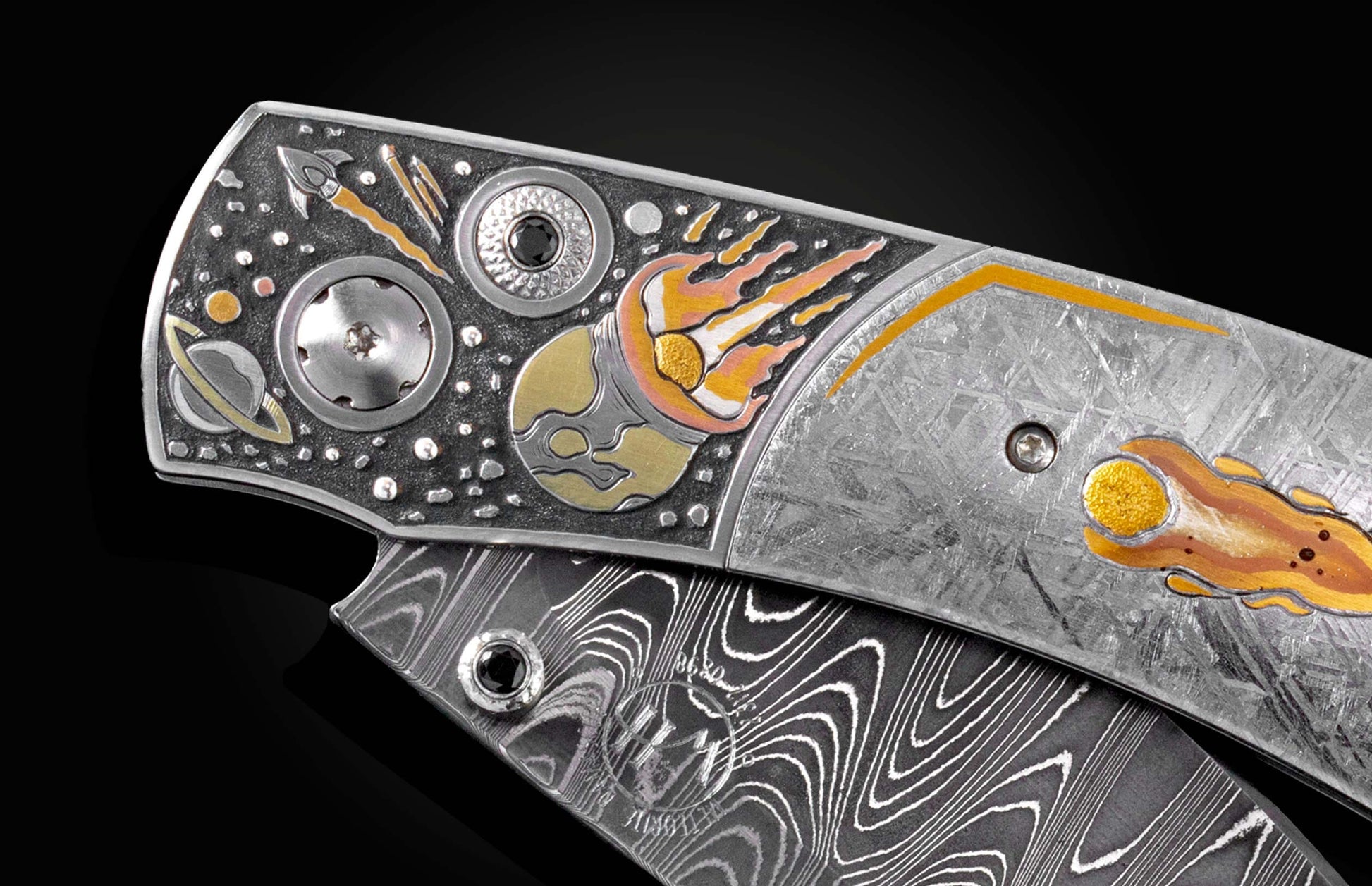 The Spearpoint 'Meteoric' Damascus Pocket Knife
