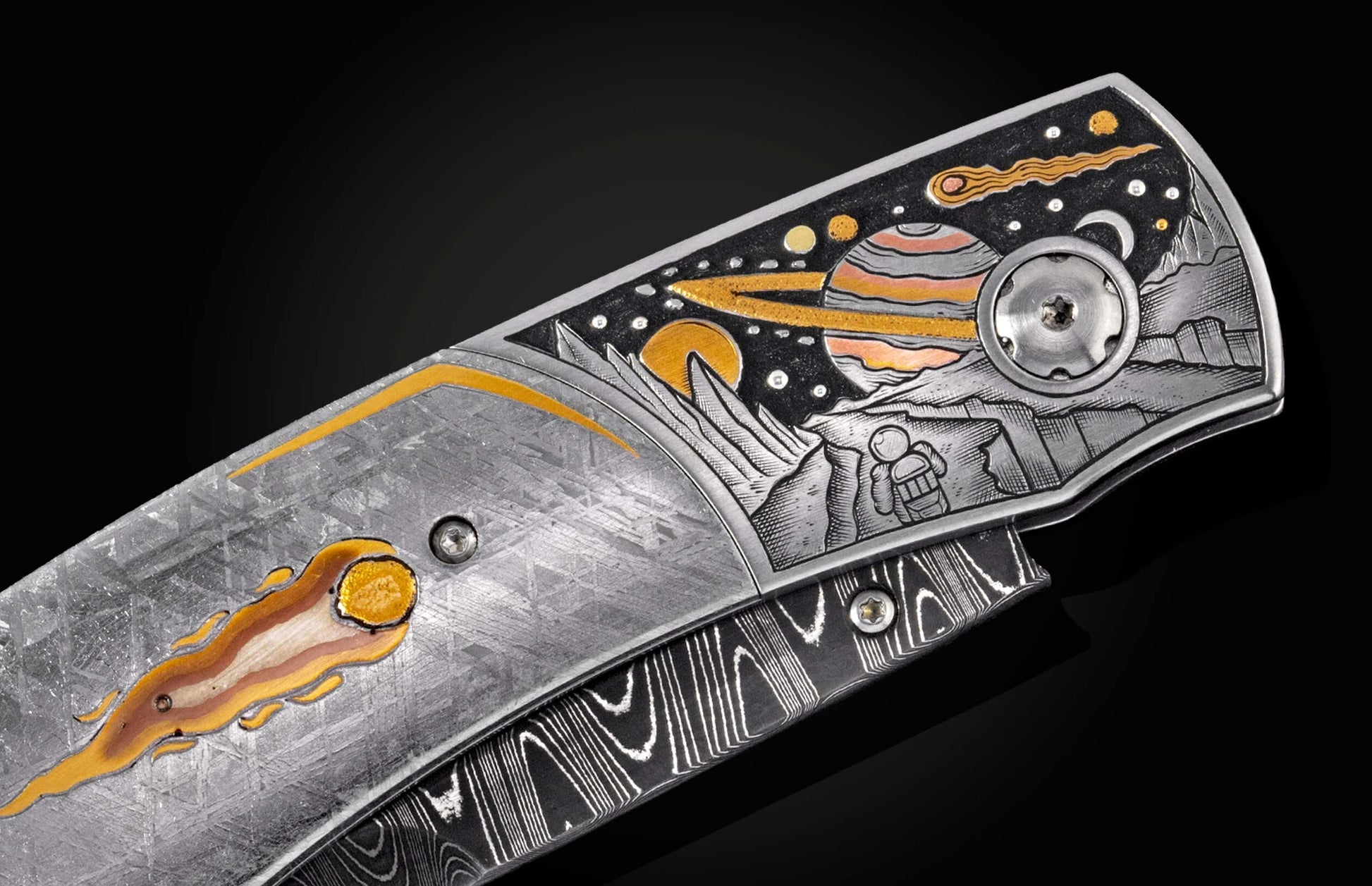 The Spearpoint 'Meteoric' Damascus Pocket Knife
