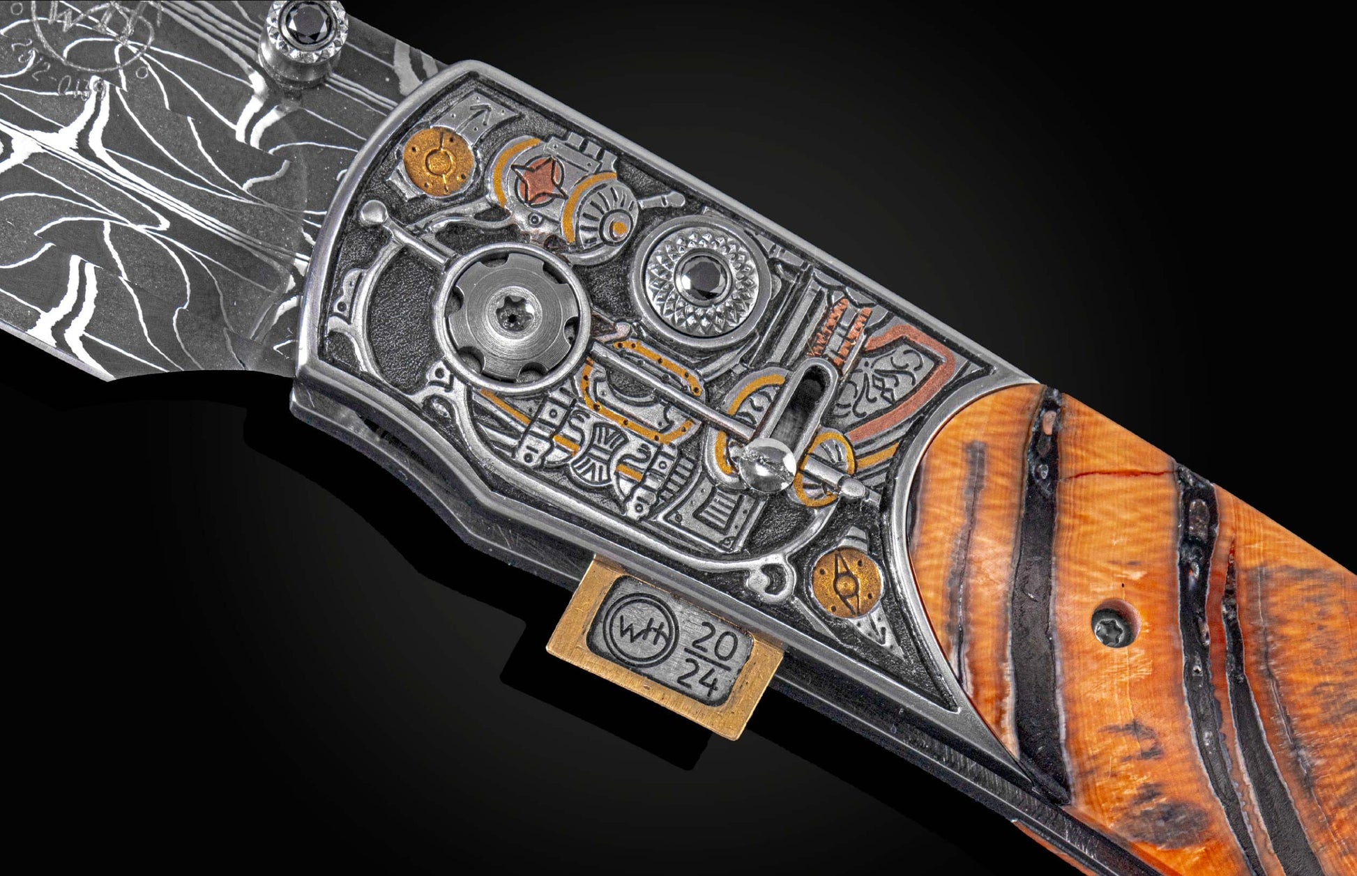  inlaid with fossil Woolly Mammoth tusk