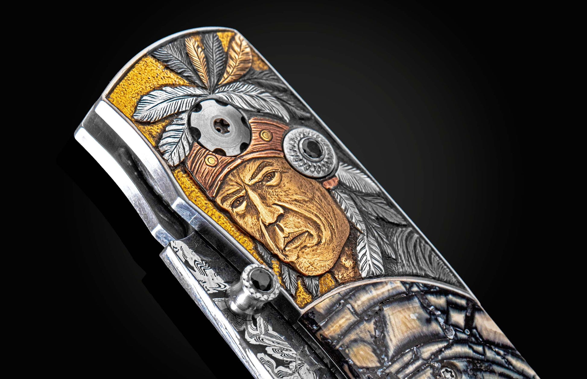  and hand-forged damascus steel blade by Luke Matter