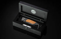 The GenTac 'Pappy Reserve' Bourbon Blade Knife in a case