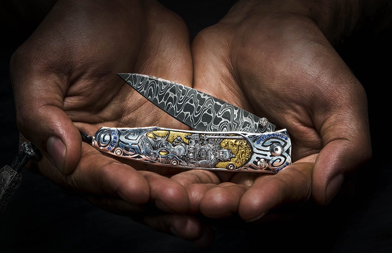 Gentac Silver Warrior Luxury Pocket Knife | William Henry