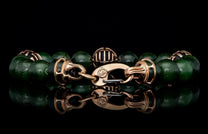 Product details for the Strength Mens Unique 18K Gold Onyx Jade Bracelet (BB29 J RG)