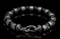 The Shaman Men's Black Skull Bead Bracelet (BB4) 