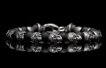 The Shaman Men's Black Skull Bead Bracelet (BB4) 