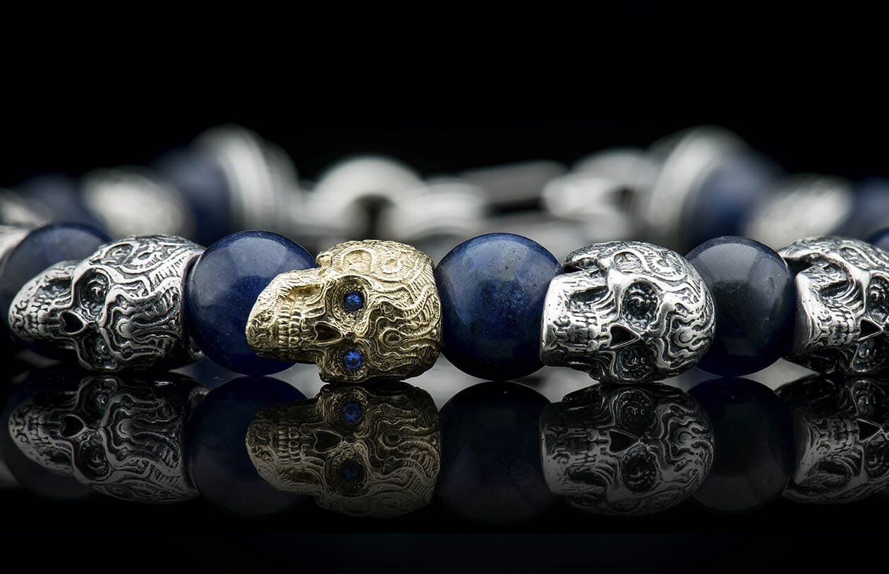 Caprice Sugar Skull Men's Bracelet | William Henry