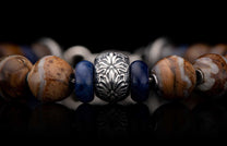 The Sand and Sea Beaded Bracelet with Fossil Mammoth Tooth