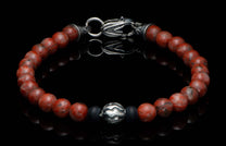 The Brookings Red Jasper Beaded Bracelet with Sterling Silver 