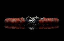 The Brookings Red Jasper Beaded Bracelet with Sterling Silver 