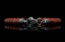 The Brookings Red Jasper Beaded Bracelet with Sterling Silver 