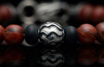 The Brookings Red Jasper Beaded Bracelet with Sterling Silver 