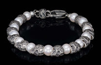 The Spectre Beaded Bracelet with Sterling Silver and Freshwater Pearls