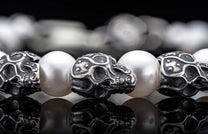 The Spectre Beaded Bracelet with Sterling Silver and Freshwater Pearls