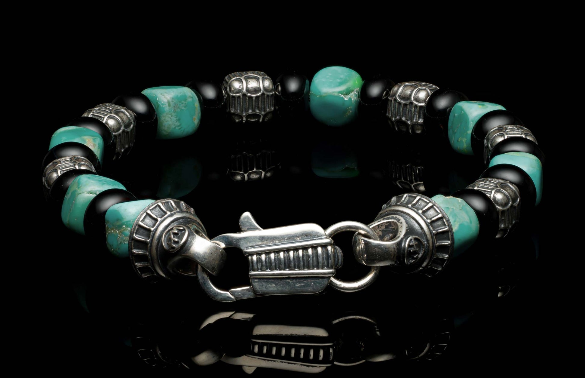  polished black onyx rondelles